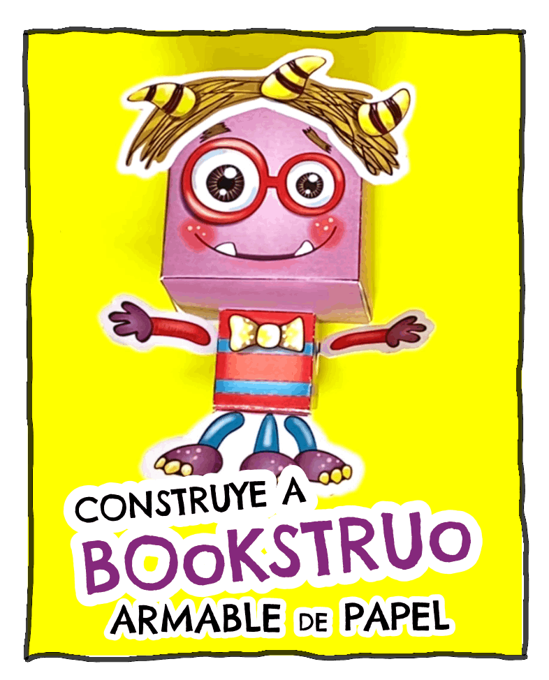 Bookstruo, juguete armable de papel.